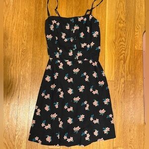 Floral Navy Dress with Pink Flowers